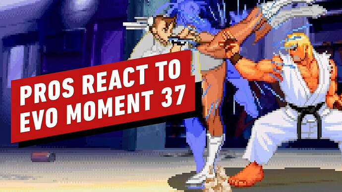 ken vs chun li and the caption 'pros react to evo moment 37'