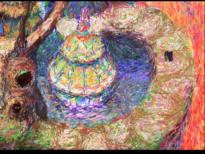 Chrono Cross screenshot showing an impressionist landscape on the PS1.