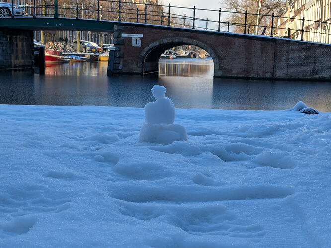 A tiny little snow man