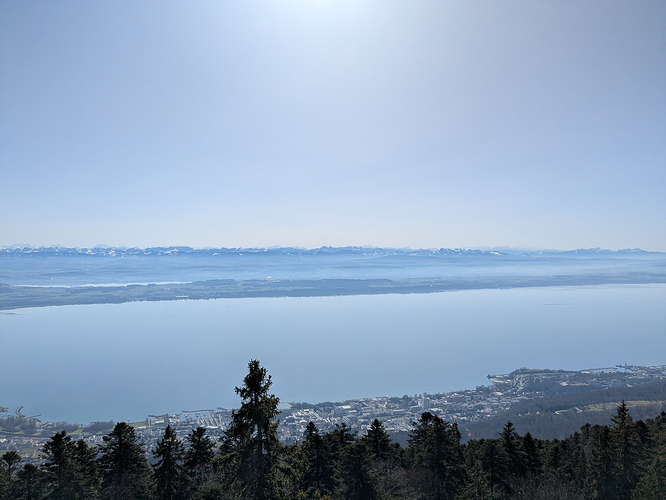 A view of the Swiss Alps from across Lake Neuchatel