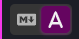 The Markdown and rich text editor button with the A highlighted