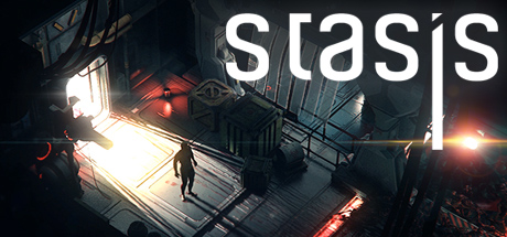 A header image of the game STASIS. It shows an isometric, top down view of an eerie environment in a space station. Light emits from a door, and lone figure is standing in the light.